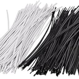 HAKUHO 200-Piece Reusable Metallic Twist Cable Ties - Fasten and Organize Wires with Ease (6 Inch, Black and White) - Durable Cord Management Solution-image-31