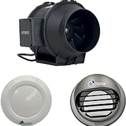 Astberg toilet inline duct ventilation system (50-80sq.) horizontal duct upto 15ft-20ft. (1) AF-125P 125MM/5, (1) Diffusers ABS (100mm) 4", (1) Outer Cowl Steel Chrome (100mm/4)-image-17