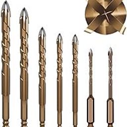 Serplex® 7Pcs High Impact Power Drill Bits Set, Masonry Drill Bits Set Premium Alloy Steel, Carbide Tips, 3mm-12mm Sizes, Efficient Drilling, Versatile for Glass, Tile, Brick, Plastic, Wood-4
