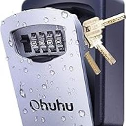 Ohuhu Key Lock Box Storage, Wall Mount 4-Digit Combination Key Safe Lock Box for Outside House Car Keys, Resettable Code Weatherproof Indoor Outdoor with Mounting Kit Ideal for Home-14