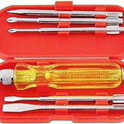 GIZMO Screw Driver Tool Set Kit, Multi Purpose Tools 5 Piece Screwdriver With Tester, Screwdriver Set, Screwdriver Set For Home, Screwdrivers 2 Pieces Slotted, 1 Piece Poker & 2 Pieces Phillips Point-image-37