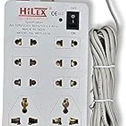 HILEX Mini Strip 8 Plug Point Extension Strip With Cable Fuse & Spark Suppressor, 230 Volts, White-image-76