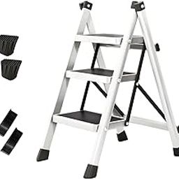 CLUB BOLLYWOOD® Step Ladder Stepladder Thickened Sturdy Carbon Steel Foldable Kitchen Ladder White|Home & Garden | Tools | Ladders| Ladders|1X Folding Ladder-picture-11