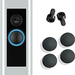 Doorbell Pro Buttons Replacement, Come with 4 Pack Doorbell Pro Buttons / 2Pack Screws, Video Doorbell Buttons Compatible with Doorbell Pro, Repair Split Cracked Broken Button (BLACK)-image-1