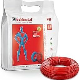 Goldmedal 45 Meter 1100V 1.5 Sq mm Fire Retardant Electric Wire (Red) - Pack of 1 | Wire for Domestic & Industrial Connection Use | Multi-Strand, PVC Electrical Insulated Copper Wire-image-91