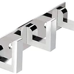 MAP Pack of 1 Stainless Steel Premium 3 pin L typs Cloth Hanger Bathroom Wall Door Hook Hangar-11