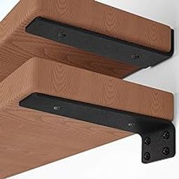 Floating Shelf Bracket 6 Inch of 4 Pack Heavy Duty Shelf Brackets Brackets for Shelves Black Coated Metal L Bracket Wall Shelf Support DIY Brackets with 1/5 Inch Thick and 160 LBS Load Capacity-10