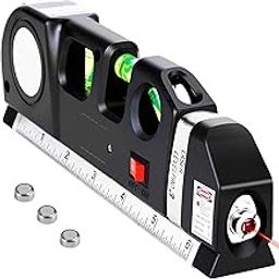 SHUANGYOU Laser Level Tools, Multipurpose Line Laser Leveler Tool Cross Line Lasers With 8FT/2.5M Standard Measure Tape and Metric Rulers for Hanging Pictures Tile Walls-15