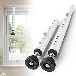 Gadgetzan Adjustable Window Security Bars,Sliding Window Safety Lock Bar for Child Safety/Anti-Theft,Window Stopper with Rubber Base for Vertical and Horizontal Window,Extends to 11"-18"(White-1 Pack)-10
