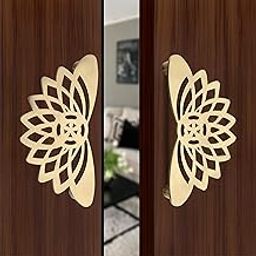 Lotus Design Door Pull Handles – Half-Cut Floral Pattern for Double Doors – Antique Finish Decorative Handles for Main & Interior Doors-image-50