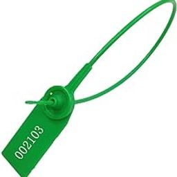 Patel Enterprise Plastic Numbered Security Seal Pull Tight Padlock Safety Tag Tamper Proof Tie Disposable Self-Locking Seals 11” Length,Pack Of 100 Pic-Green-image-67