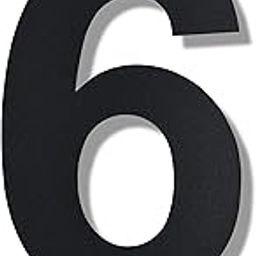 BetLight Modern Large House Numbers-12 Inch High Stainless Steel Floating Home Address Number for Outside/Black/Number 6-10