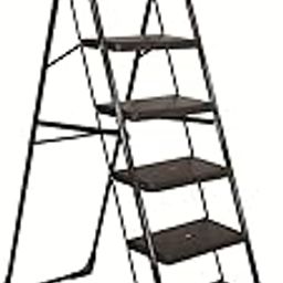 CIPLAPLAST 6 Step Ladder for Home Use Foldable | Step Ladder 6 Step | Heavy Duty Strong Durable Multipurpose Folding Ladder | Anti-Skid Shoes | (Black)-image-1