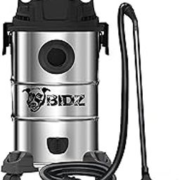 BIDZ 8 Gallons, Powerful 6 Peak HP Motor, 65'' Water Lift Suction Power, Heavy-Duty Stainless Steel Semi- Commercial Shop Vacuum System-image-3
