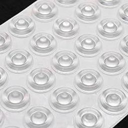 Store2508 50 Pcs Double Buffer Design Cabinet Door Bumpers 0.4 x 0.2 Inches, Premium Sound Dampening Cabinet Bumpers Pads, Clear Self Adhesive Rubber Bumpers for Drawers, Cupboard-image-2