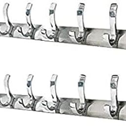 GAIYERA Stainless Steel and Aluminium Alloys Fescue Wall Hook 8 Legs Silver Pack of 2-image-55