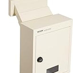 VEVOR Through The Wall Drop Box, Heavy Duty Steel Through The Wall Mailbox with 2.8-7.9" 13" Combination Lock, 12.5x6.3x16.9 Mail Drop Box, Beige-23