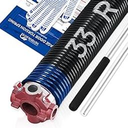 YoToolGDS Right Hand Wind（Red Cone）2" Garage Door Torsion Spring with Non-Slip Winding Bars & Gloves, High Precision Electrophoresis Black Coated, for Replacement, MIN 16,000 Cycles (0.262x2''x33'')-image-68