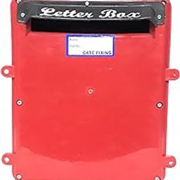 HaveIt® Gate Plastic Fixing Opening Door at Back Type Letter Box for Home and Office Comes with Lock and Key, Red-0