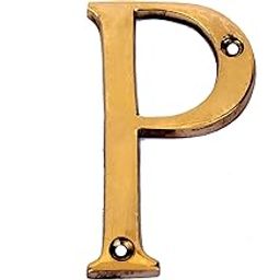 eSplanade - Brass House Hotel Door Name Alphabets - Wall Door Plaque Letter Alphabet - 3" Inches - Golden ("P" Alphabet)-image-5