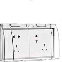 kesig® Electrical Socket Cover Shell Outdoor Electrical Outlet Outdoor Receptacle Covers Weatherproof Outlet Cover Clear Wall Protector Case Fingerboard Household. (double - size(18.8x11x3.2cm))-20