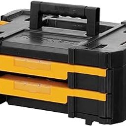 DEWALT DWST1-70706 TSTAK® Double Shallow Drawers of 7.5 kg Weight Capacity Each, Bi-Material Carry Handle, Removable Dividers For Drills & Bits Organization, Robust & Rugged Design, 44x31x18 cm-image-53