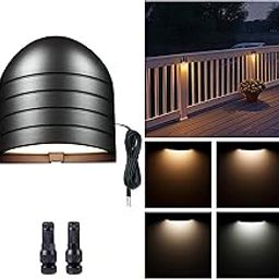 Varmtalys - Low Voltage Deck Light - 12V LED Outdoor Light, 2700K/3000K/3500K/4000K/5000K Adjustable, IP65 Waterproof with Black Aluminum Wire for Patio, Handrail Fence-image-46