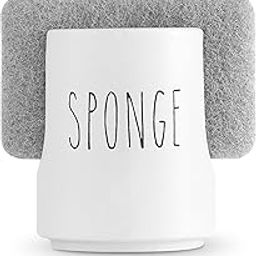Quakzapp Stylish Ceramic Sponge Holder for Kitchen Sink – White Sink Caddy Organizer – Farmhouse Kitchen Sponge Holder – Cute Ceramic Sponge Rest for Countertop-image-12