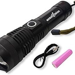 amiciVision Rechargeable Flashlight With Zoom Function- Led Metal Torch With 5 Lighting Modes For Camping, Hiking And Emergency Situations, 800 Lumen-7