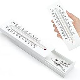 THE WHITE SHOP Hide A Key Outdoor Thermometer Decorative Key Hiders Containers Box For House Spare Keys secret compartment items Outside Safe Storage Yard Garden Indoor Large Size Design Geocaching-11