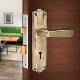 PRYKCS Mriga 7 Inch Iron Mortice Handle Set with Single Turn 6 Lever Latch Lockset (2KEYS) | for Bathrooms, Bedrooms and Any Wooden Door_Lock_P3_Antique Finish-image-3