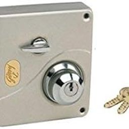 Godrej Rim Lock I Ultra Tribolt I 2C Deadbolt I for Inside Opening Wooden Door | Left/Right Handed Doors I 4 Keys I 15-Year Warranty I Manual Locking I Satin Nickel Finish-7
