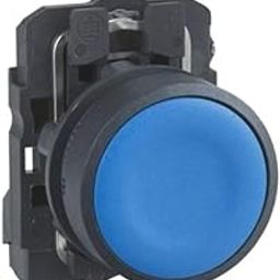 Schneider Electric, XB5AA61N, Harmony XB5, Blue Push button, 22mm, spring return, 1NO-24