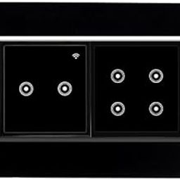 L&G 8M Smart Switch Board | 14 Smart Switch Control Compatible with Alexa, Compatible With Ok Google & SIRI Shortcut (Size: 8M Horizontal- 262 x 90 x 45 mm) (Black)-image-23