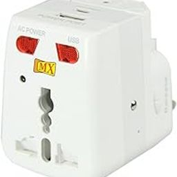 MX Universal Travel Adapter International All in One Worldwide Travel Adapter Wall Charger with USB Ports Fast USB Charging LED Indicator & Fuse Multi Type Power Outlet Universal Plug Socket-15