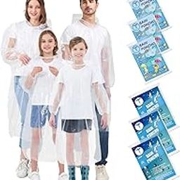 TUNCHMO Disposable Rain Ponchos for Adults 6-10 Pack/Family 6 Pack/Kids 6 Pack-50% Thicker Emergency Ponchos Waterproof with Sleeves-image-51