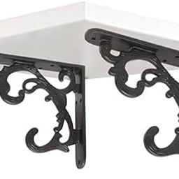 Growfynd Metal Handcrafted Shelf Bracket for Floating Shelves L Angle Decorative L Shaped Corner Brace Joint Heavy Duty Wall Mounted Shelf Supporter Corner Brace Holder (Pack of 2)-18