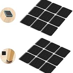 TecoKart® 30PCS Furniture Pads for Floor Protection, Non Slip Square Chair Leg Floor Protector, Adhesive Furniture Leg Cap, Noise Insulation Rubber Pads Chair Bush for Furniture Legs(27 * 4mm)-24