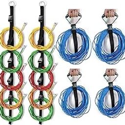 2 Pcs Extension Cord Organizers and Storage Garage Extension Cord Holder with 5 Slots Organizerand 4 pcs Multifunction Heavy Duty Strong Handles Carrys straps for Cables, Hoses and Ropes (6)-12