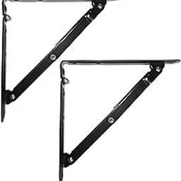 ARTISOUL® 2 Pieces Collapsible Metal Shelf Hinge Bracket DIY for Living Room 6 Inch Black | Home Improvement | Building & Hardware | Other Home Building & Hardware-image-55