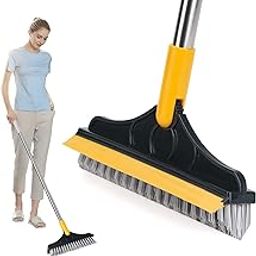 NAVHARGAVI Bathroom Cleaning Brush with Wiper 2 in 1 Tiles Cleaning Brush Floor Scrub Bathroom Brush with Long Handle 120° Rotate Bathroom-image-71