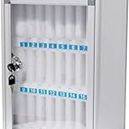 Cell Phone Locker 24 Slots Aluminium Mobile Phone Storage Box Cell Phone Storage Cabinet with Lock Storage Placement Box (Size: H38xW28.5xL19.8cm) | Silver-15