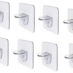Hoppokart Shelf Support Clips Shelf Support Pegs Plastic Punch-Free Cabinet Shelf Brackets, Self-Adhesive Closet Shelf Support Clips (self Support (Pack of 8))-picture-10