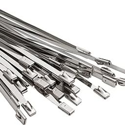 OFFO Metal Zip Ties 11.8 Inch 100 Pcs Chain Link fence Ties Premium Heavy Duty Stainless Steel Wire Multifunctional Locking Exhaust Wrap Flexible Durable-17