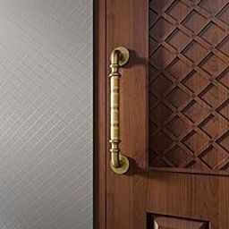 ABVIN Pure Brass Vintage Antique Door Handle for Main Door Handles, Pulls for Front Door - 1 pcs (10 Inch)-image-5