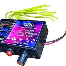 Riptu 12V 10 Channel Running Chaser LED Light Controller, Single Colour Pixel-10