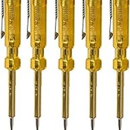 TATA AGRICO Faithful Pocket Small Shock Tester Screwdriver Multi Function for Lineman/Home Use Set of 5 (125 MM_SDN001_Yellow)-21