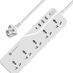 Portronics Power Plate 22 Extension Board with 20W Type-C PD Charging, 5 Universal Sockets, 3 USB Ports, 3 Meter Long Cord, 2500 Watts, Multi Plug for Home Appliances & Office (White)-30