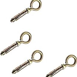 Fasteners 10 mm Ceiling Hook for Hanging Swing, Material Hard Metal,Golden Color (Size 10 MM) (Pack of 4)-image-82