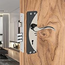 Kunal 3.Line Sl.Blk 7" Mortice, for Main Door Lock, 3 Keys with SSL Lock Body Finish- Silver/Black Size-7"-image-51